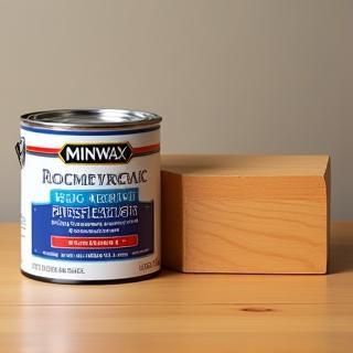 Minwax Polycrylic Protective Finish can with a sample of finished wood.